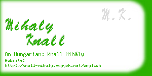 mihaly knall business card